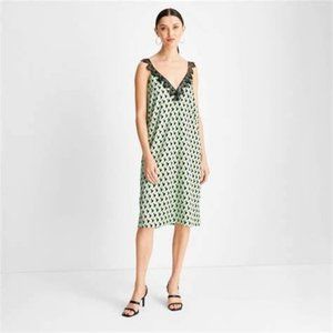 NEW Future Collective Green Lace Slip Dress